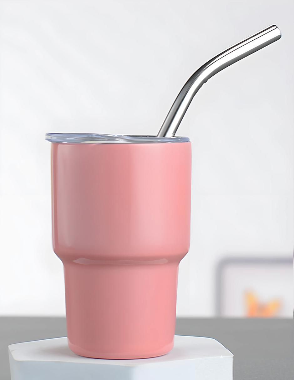 "vaso" con tapa y popote happy ware familia "de" acero inoxidable "con" 1 pieza "piezas"