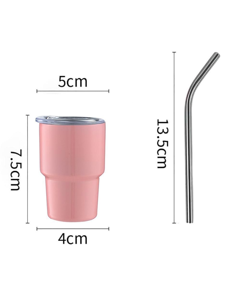 "vaso" con tapa y popote happy ware familia "de" acero inoxidable "con" 1 pieza "piezas"