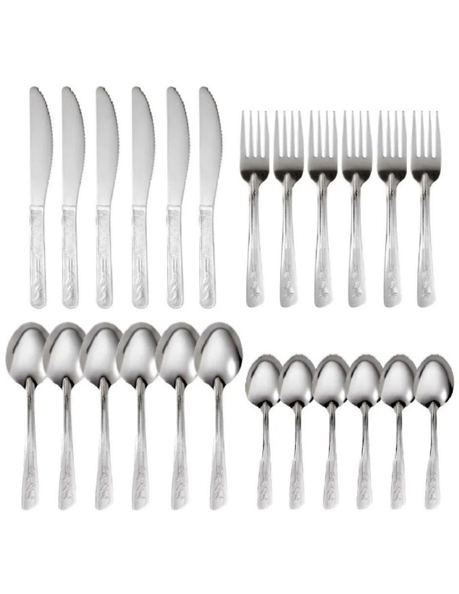 Set cubiertos Maya de acero inoxidable 24 piezas