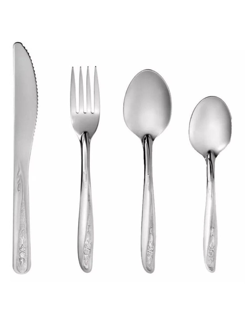 Set cubiertos Jazmín de acero inoxidable 24 piezas 6