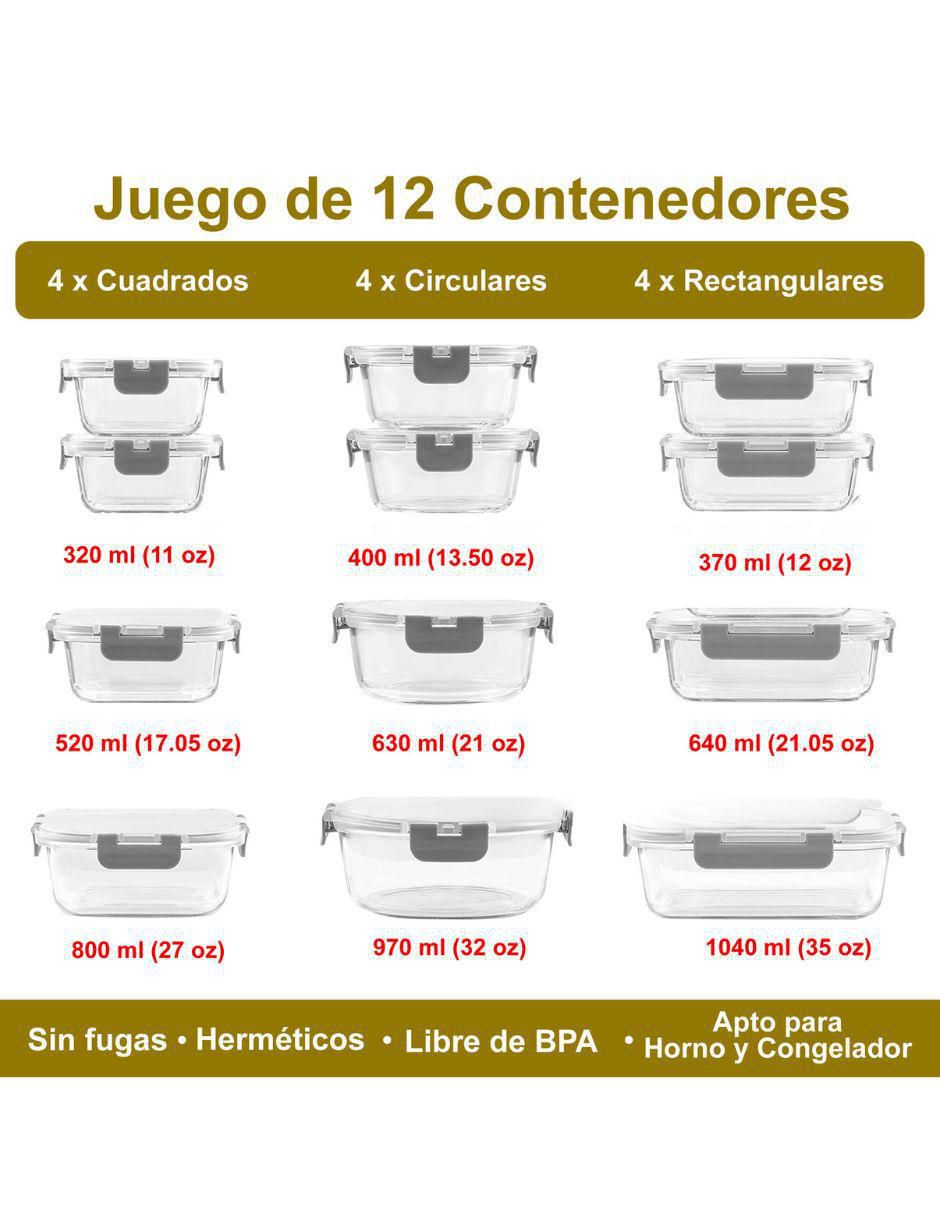 Set contenedores de vidrio 24 piezas 2