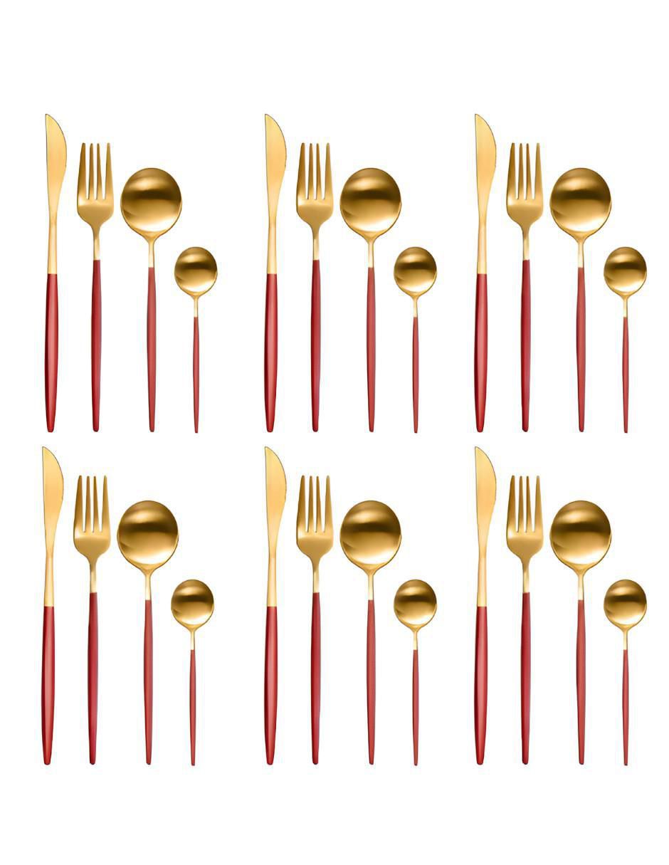 Set cubiertos de acero inoxidable 24 piezas