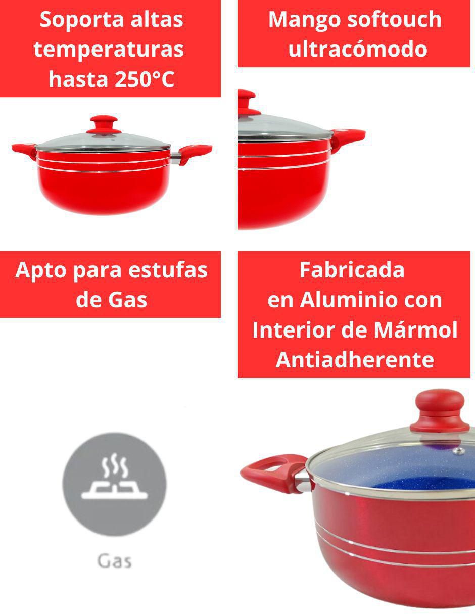 Batería de cocina de aluminio antiadherente minerales naturales 12 piezas 4