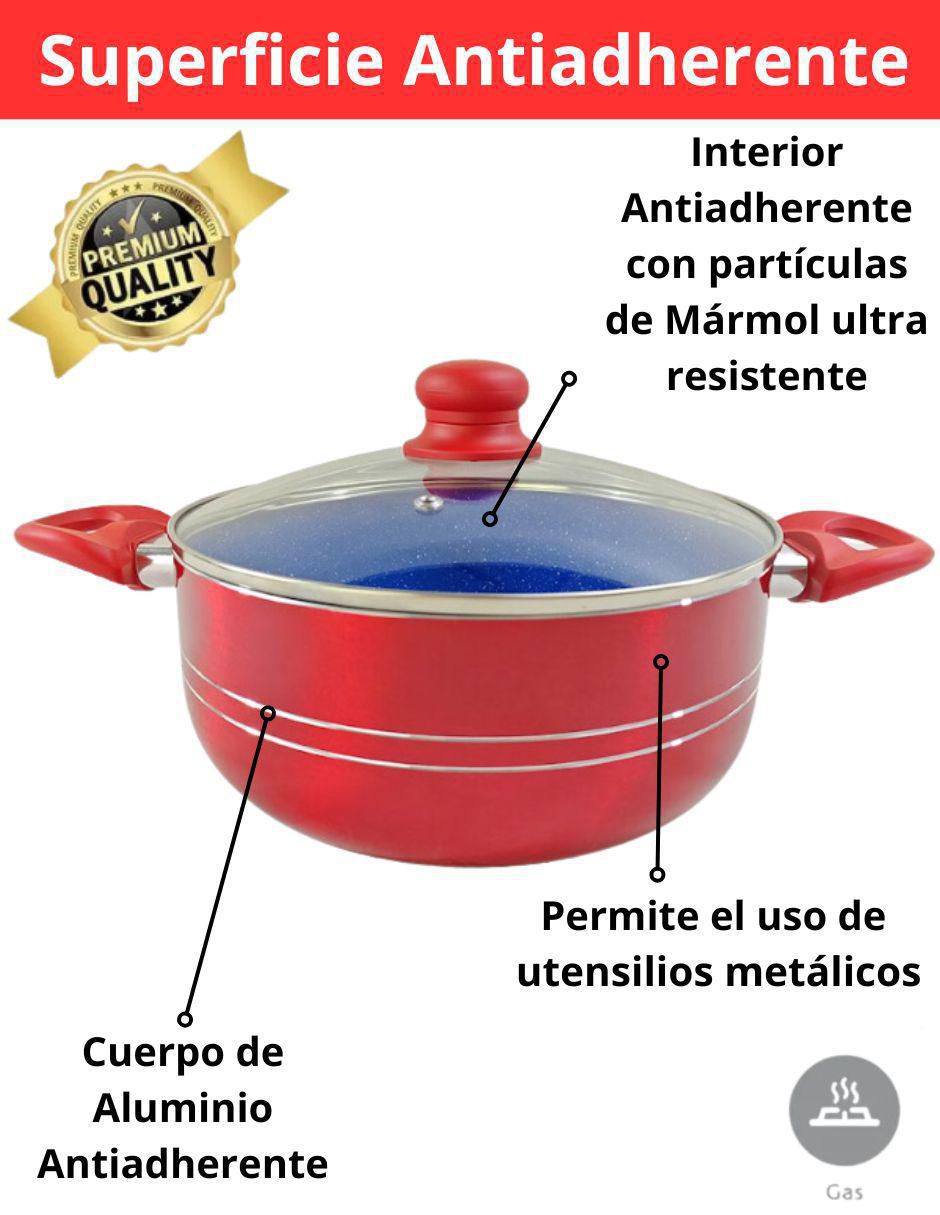 Batería de cocina de aluminio antiadherente minerales naturales 12 piezas 5