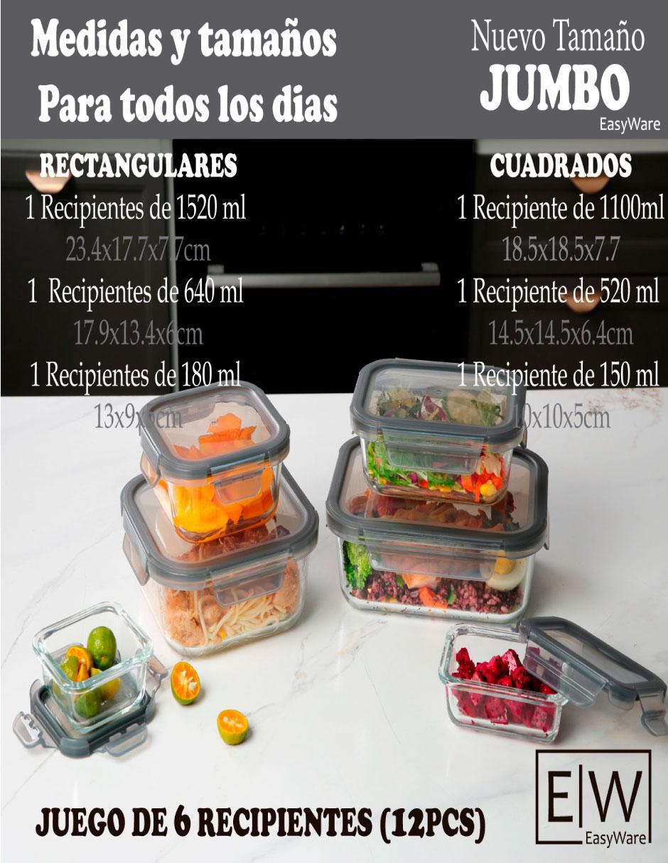 Set contenedores Jumbo de vidrio 6 piezas 3