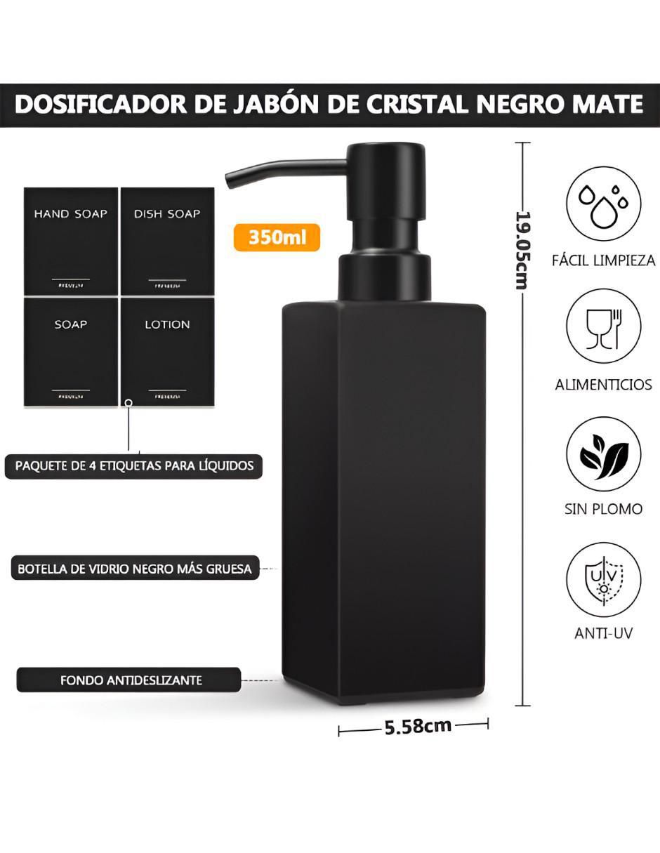 Set dosificador jabón convencional de vidrio 5