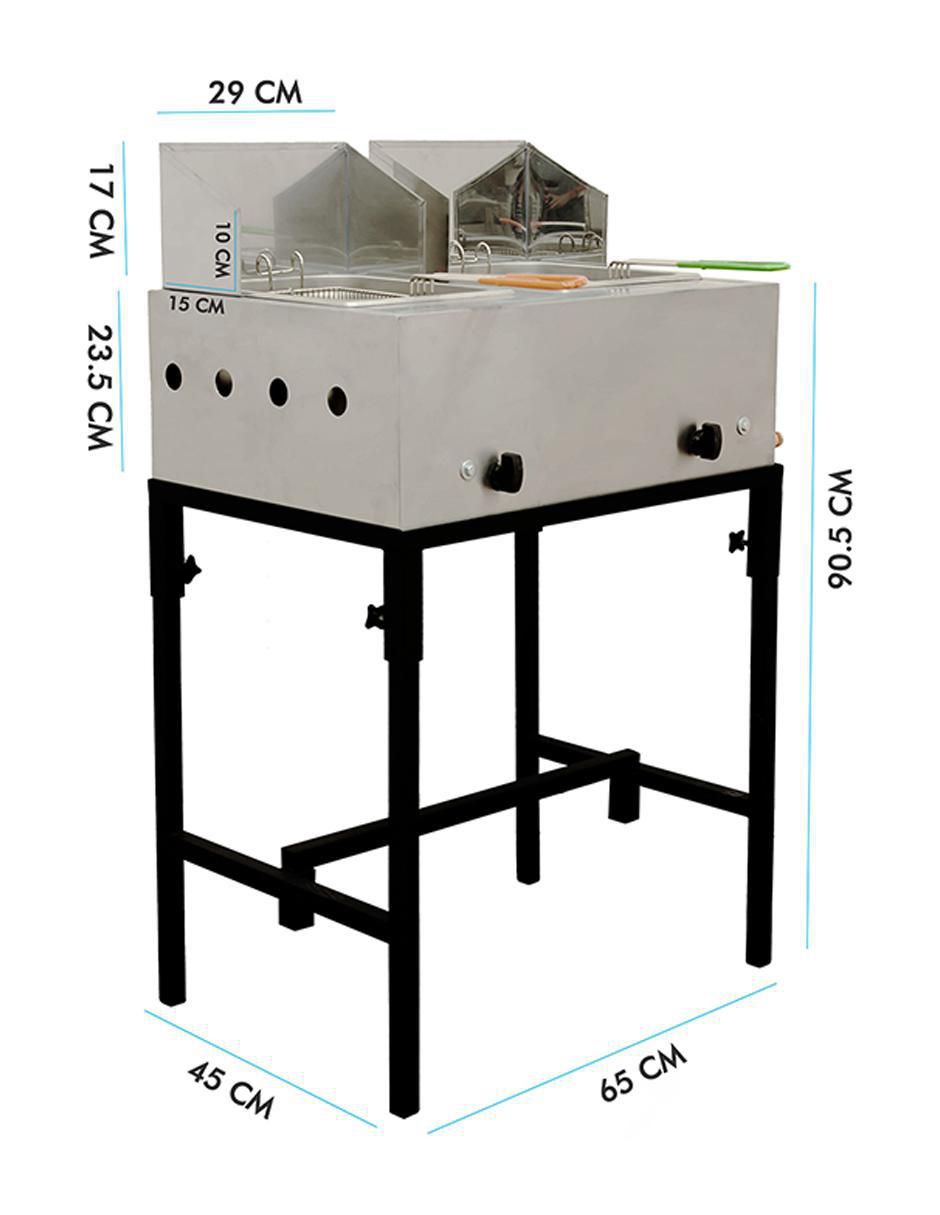 Freidora de aceite con compartimento doble 9 L 5