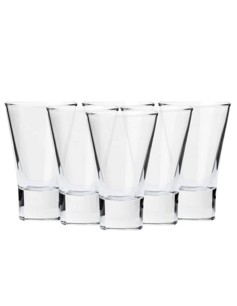 Set de tequileros Serie V de vidrio con 6 piezas