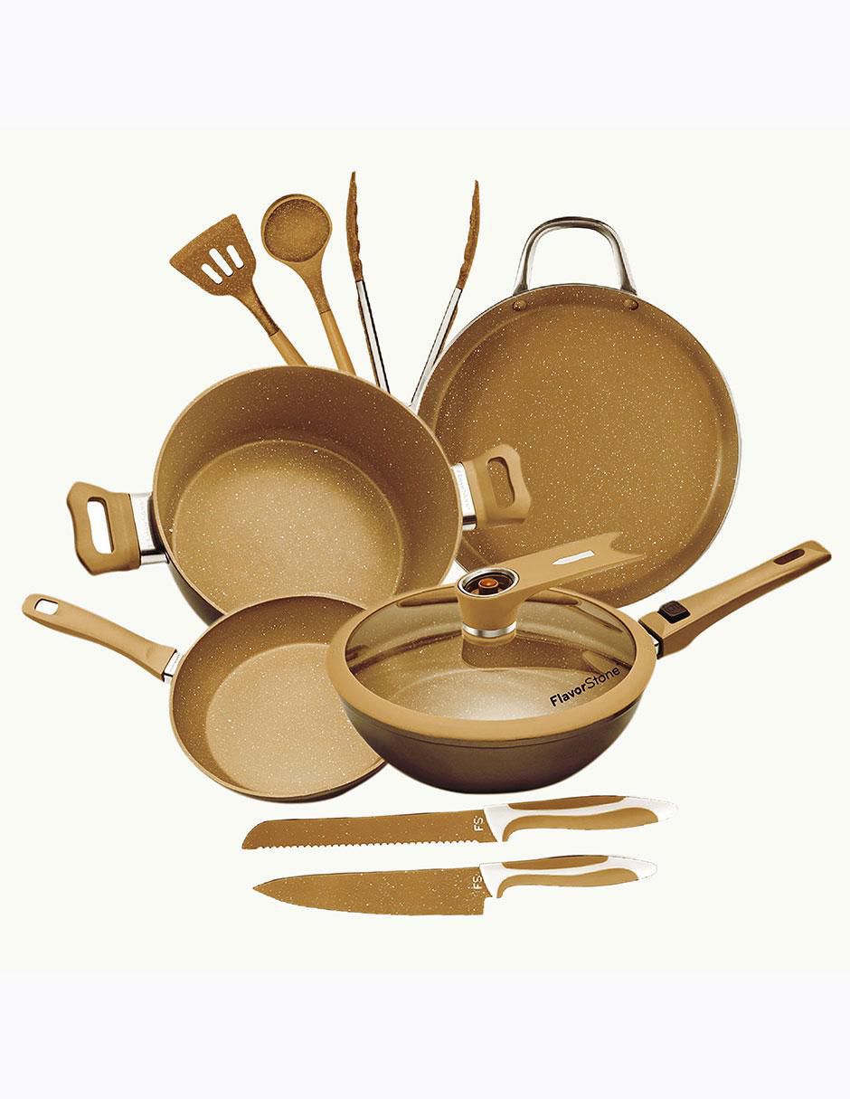 Batería de cocina Master Deluxe Set Copper de acero inoxidable antiadherente combinado 10 piezas 1