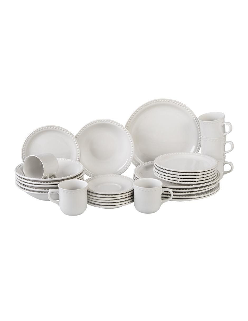 Vajilla cerrada mauve de porcelana para 6 personas