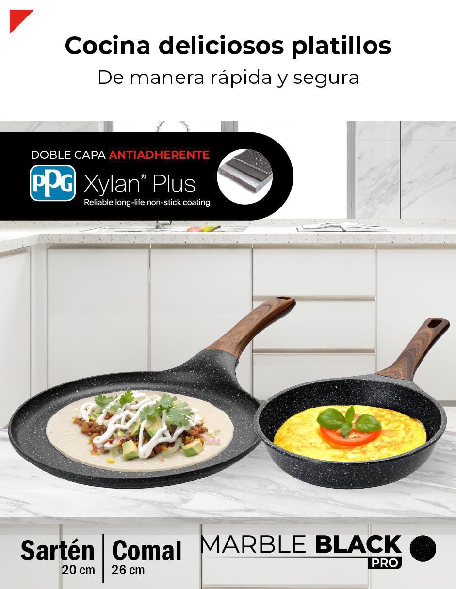 Set de sartenes Marble Black Pro de aluminio fundido 2 piezas 2
