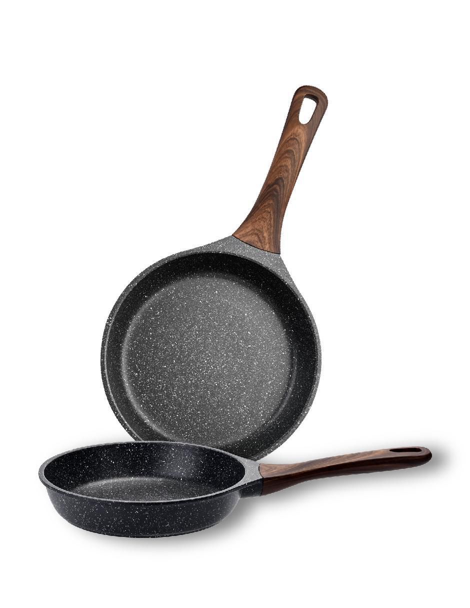 Set de sartenes Marble Black Pro de aluminio fundido 2 piezas