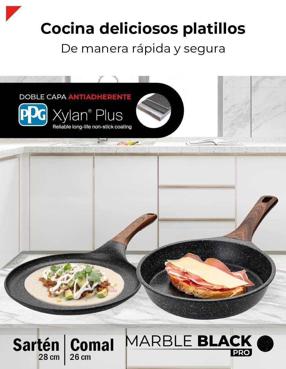 Set de sartenes Marble Black Pro de titanio 2 piezas 2