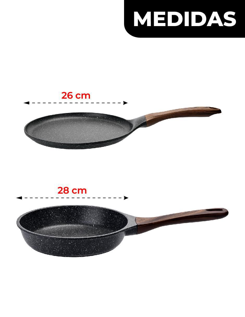 Set de sartenes Marble Black Pro de titanio 2 piezas 9