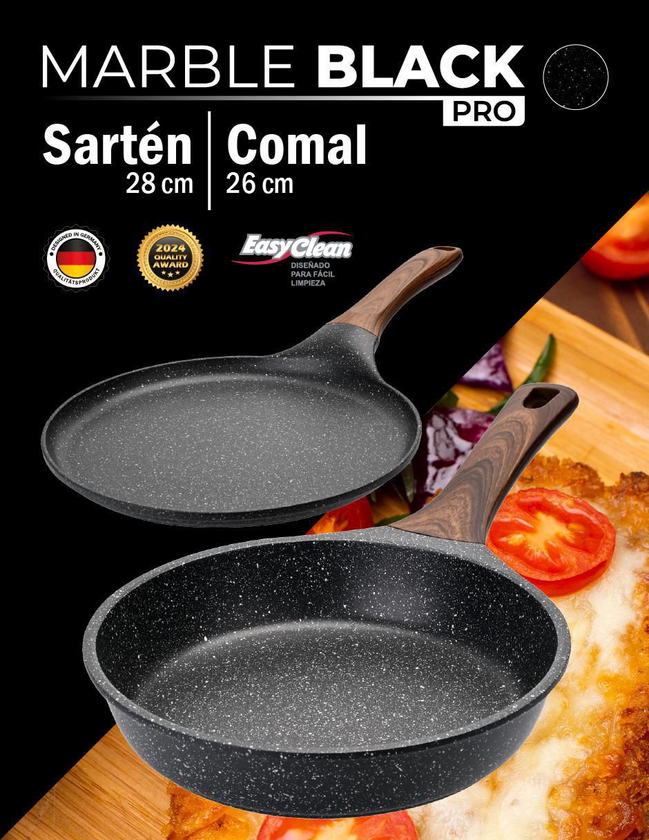 Set de sartenes Marble Black Pro de titanio 2 piezas 8