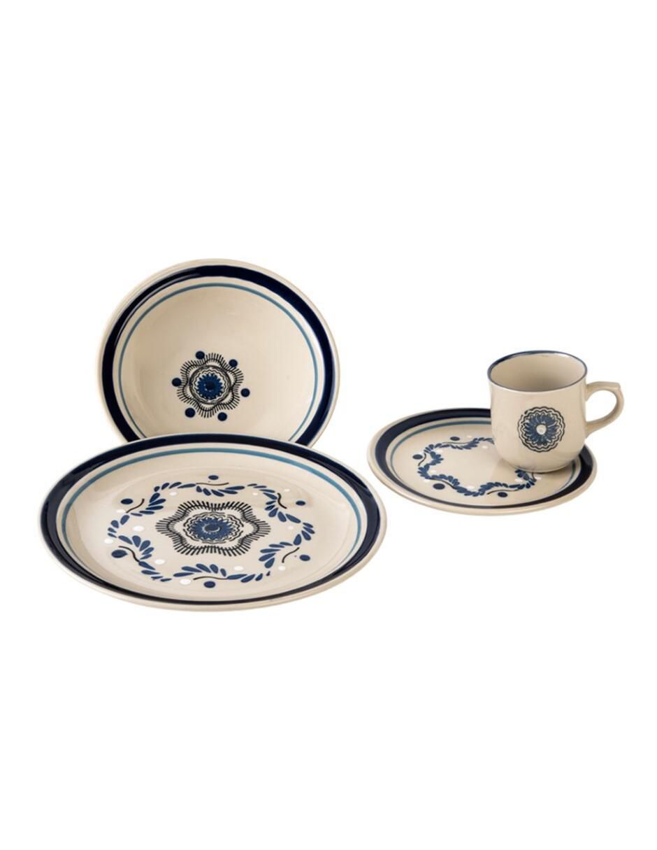 Vajilla cerrada talavera atlixco de porcelana para 4 personas 2