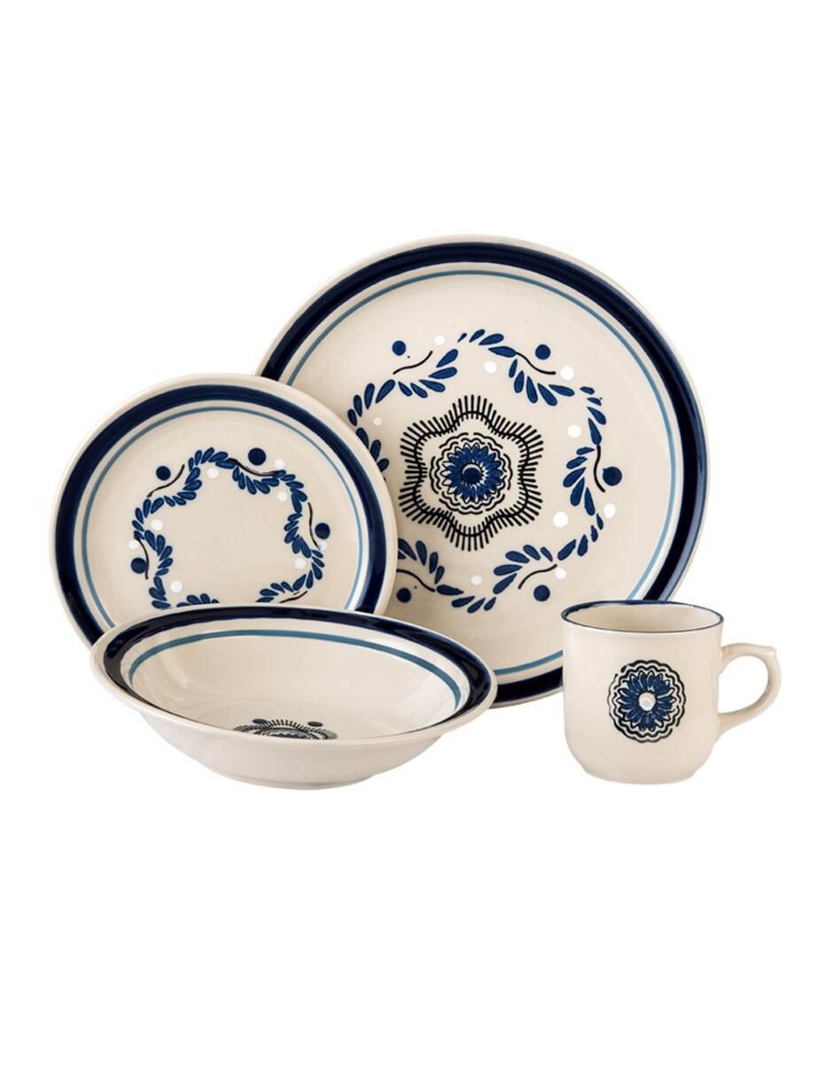 Vajilla cerrada talavera atlixco de porcelana para 4 personas 3