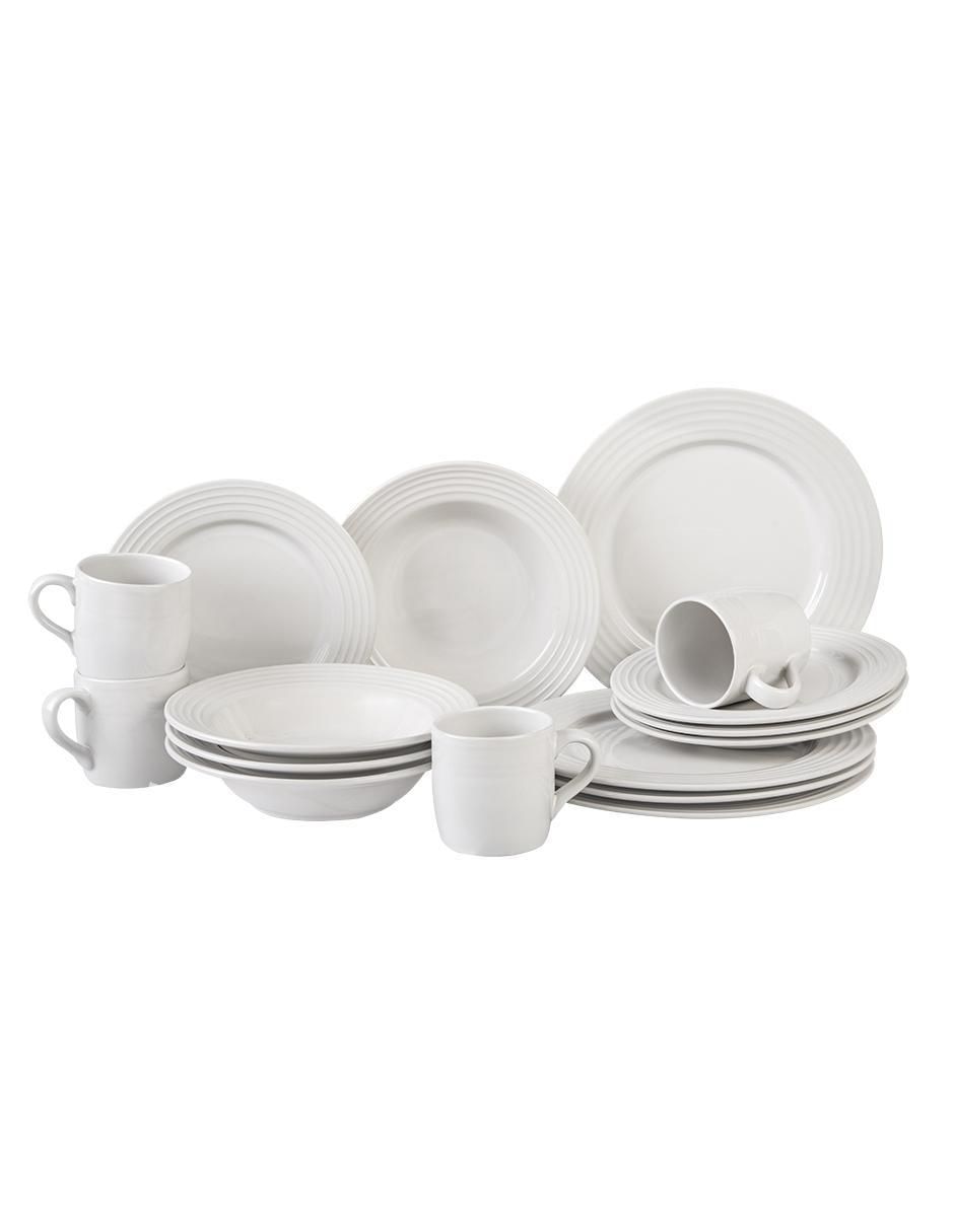Vajilla cerrada circles de porcelana para 4 personas Vajilla cerrada circles de porcelana para 4 personas