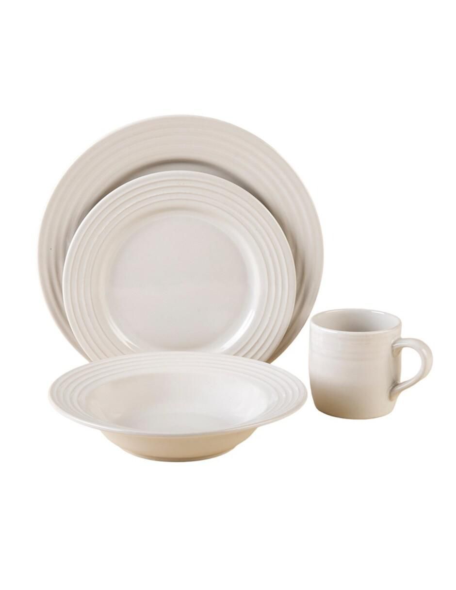Vajilla cerrada circles de porcelana para 4 personas 2