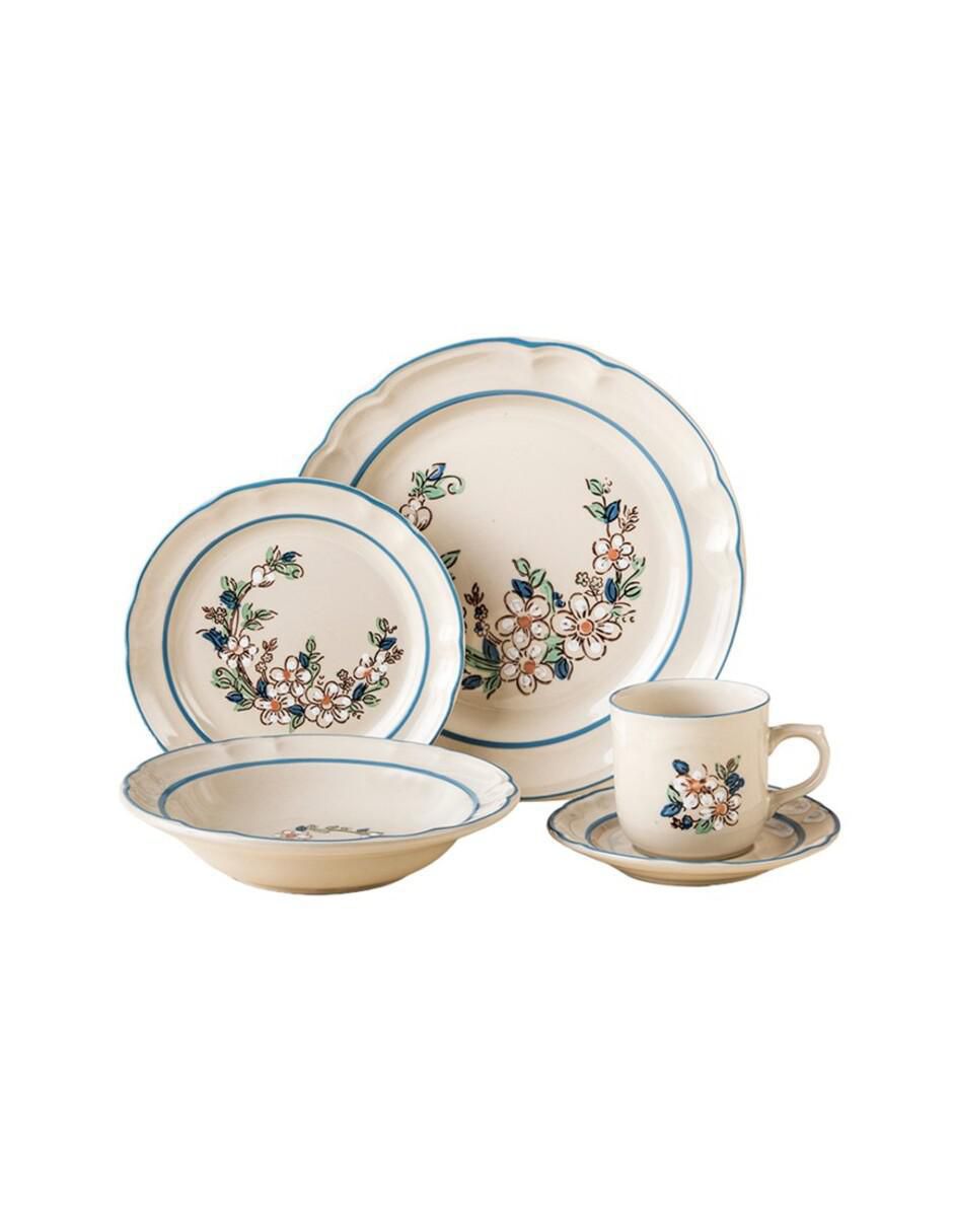 Vajilla cerrada victoria de porcelana para 4 personas 2