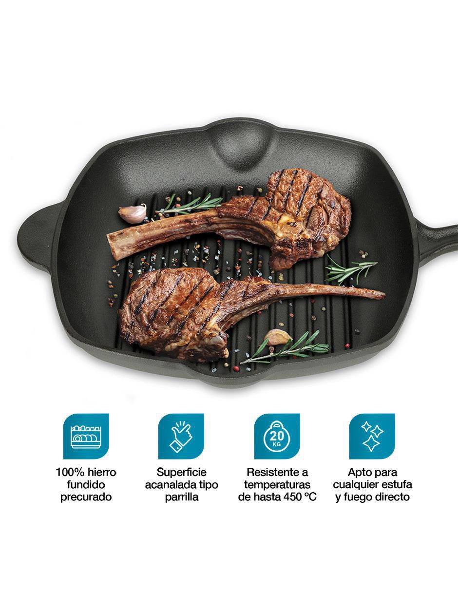 Sartén grill de hierro fundido 2