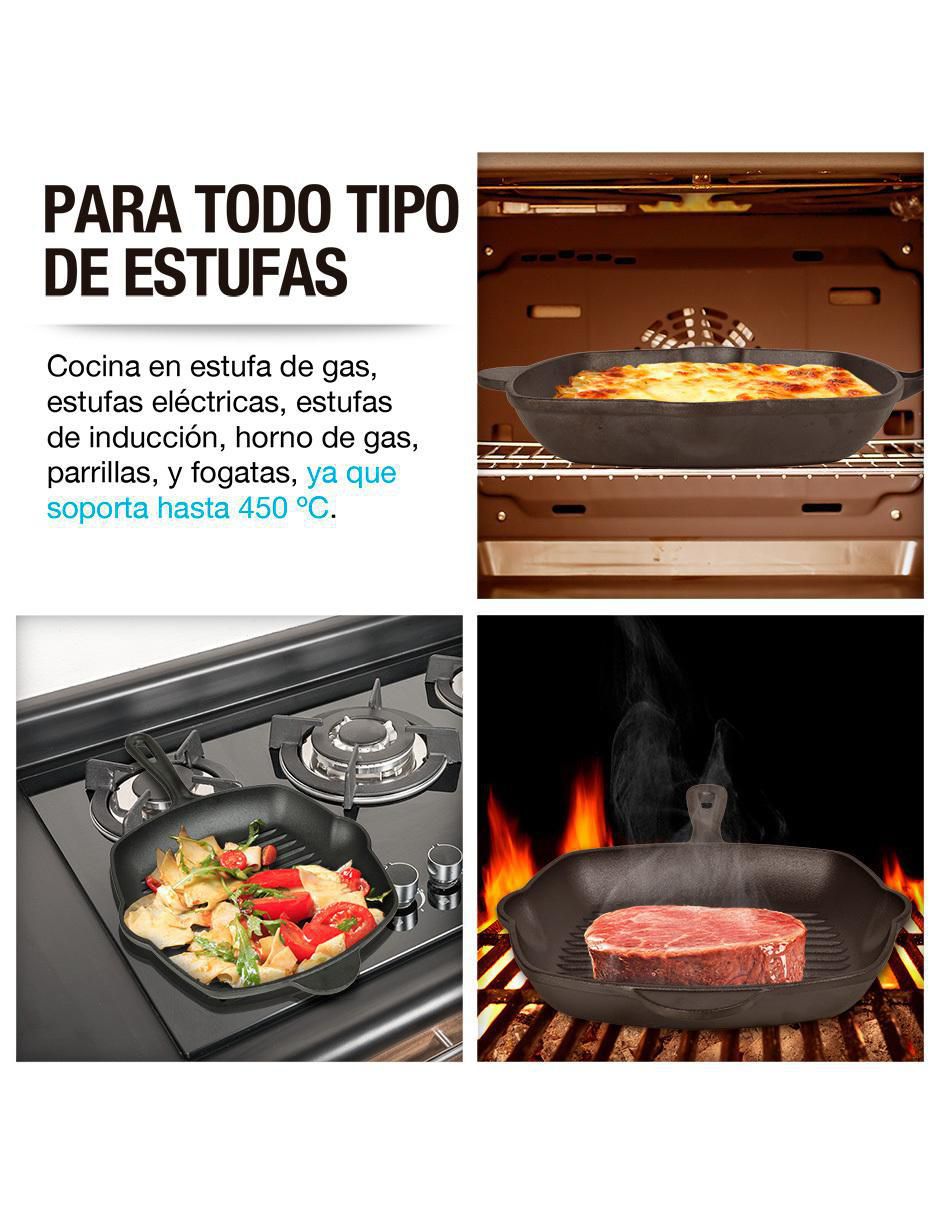 Sartén grill de hierro fundido 5