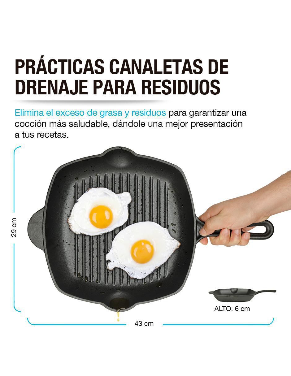 Sartén grill de hierro fundido 6