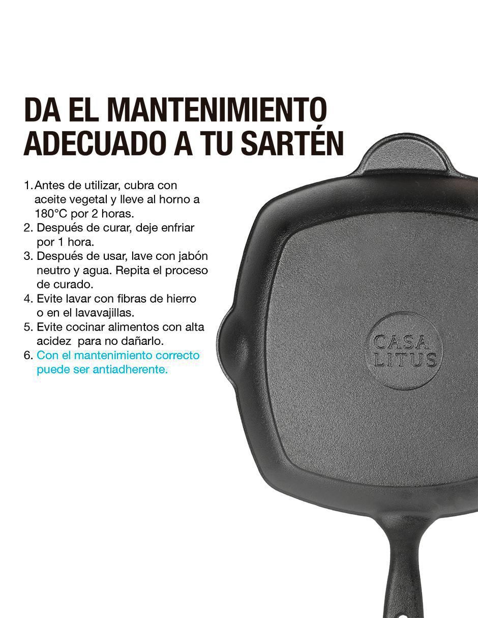 Sartén grill de hierro fundido 8