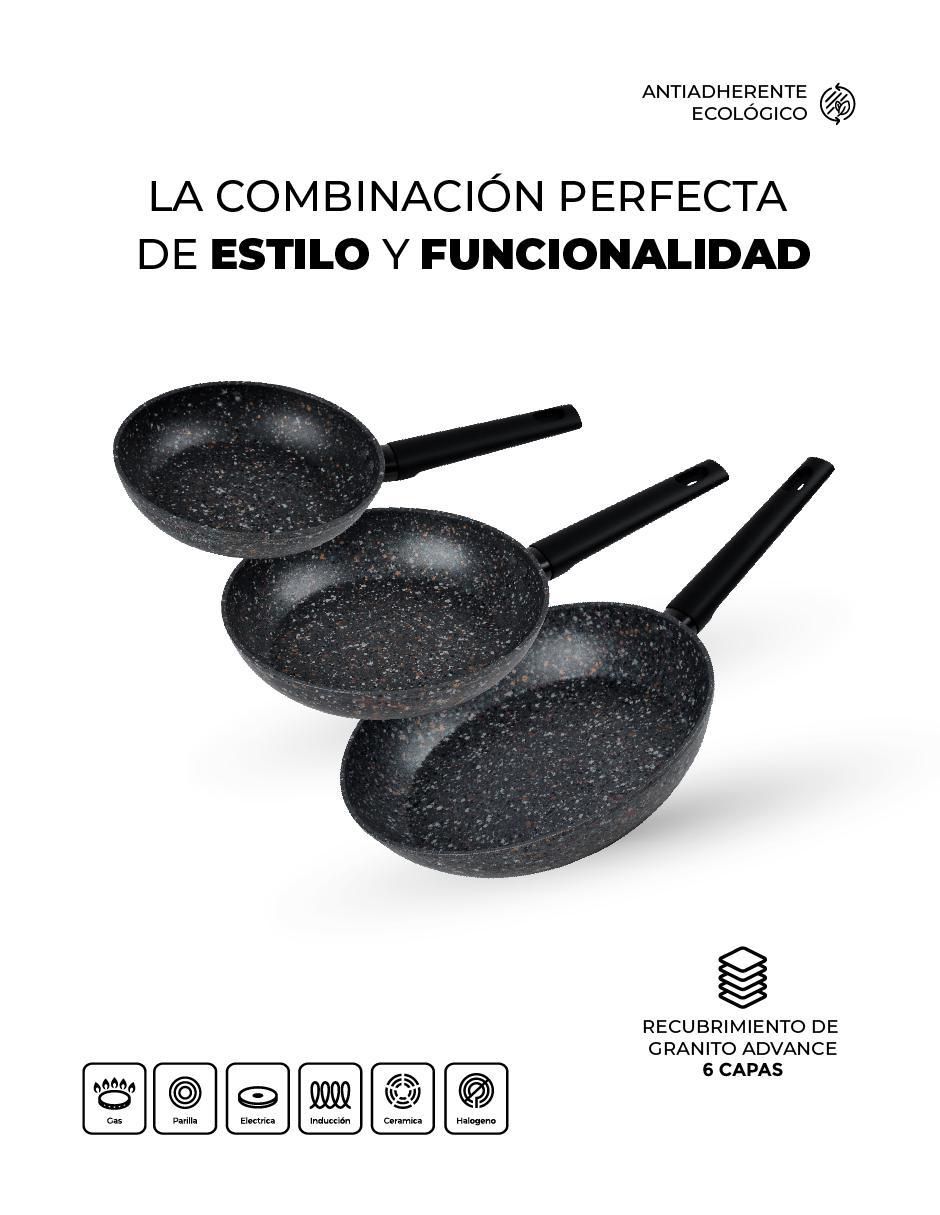 Set de sartenes Love Cook de aluminio anodizado 3 piezas 2