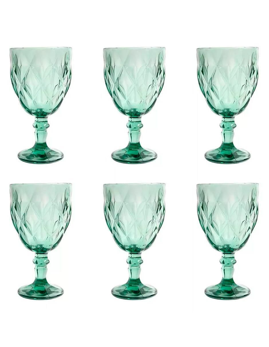 Set de copas para vino de vidrio