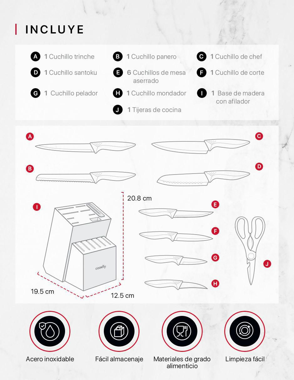 Set de cuchillos utilitario  15 piezas 6