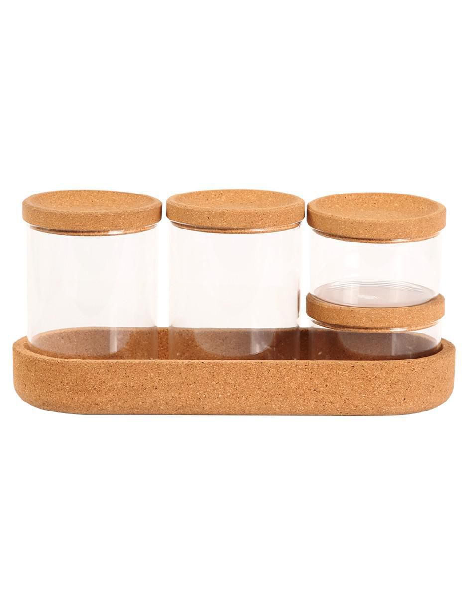 Set frasco de almacenamiento de vidrio