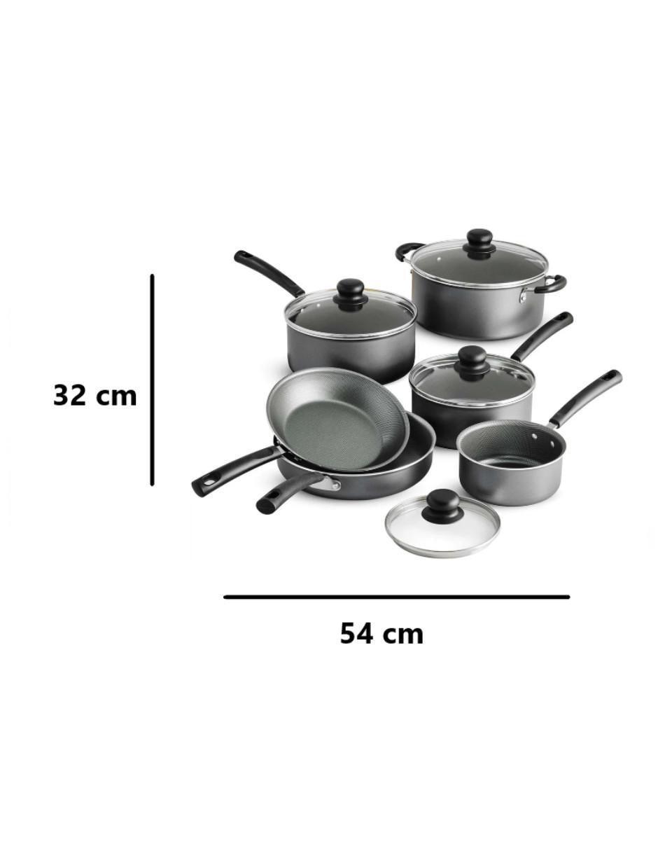 Batería de cocina de aluminio anodizado antiadherente zafiro 10 piezas 5