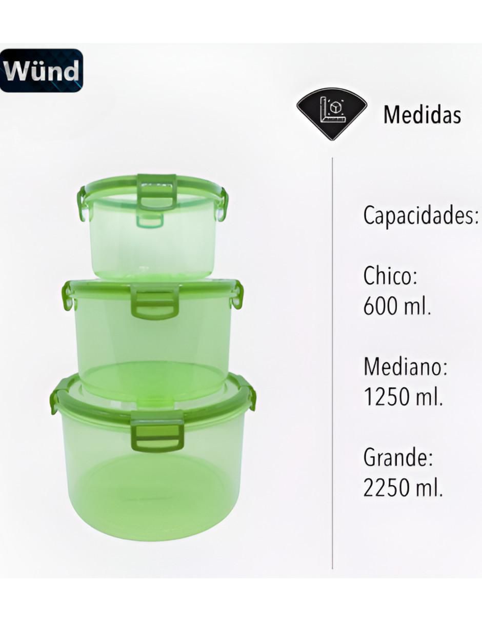 Set contenedores de plástico 3 piezas 2