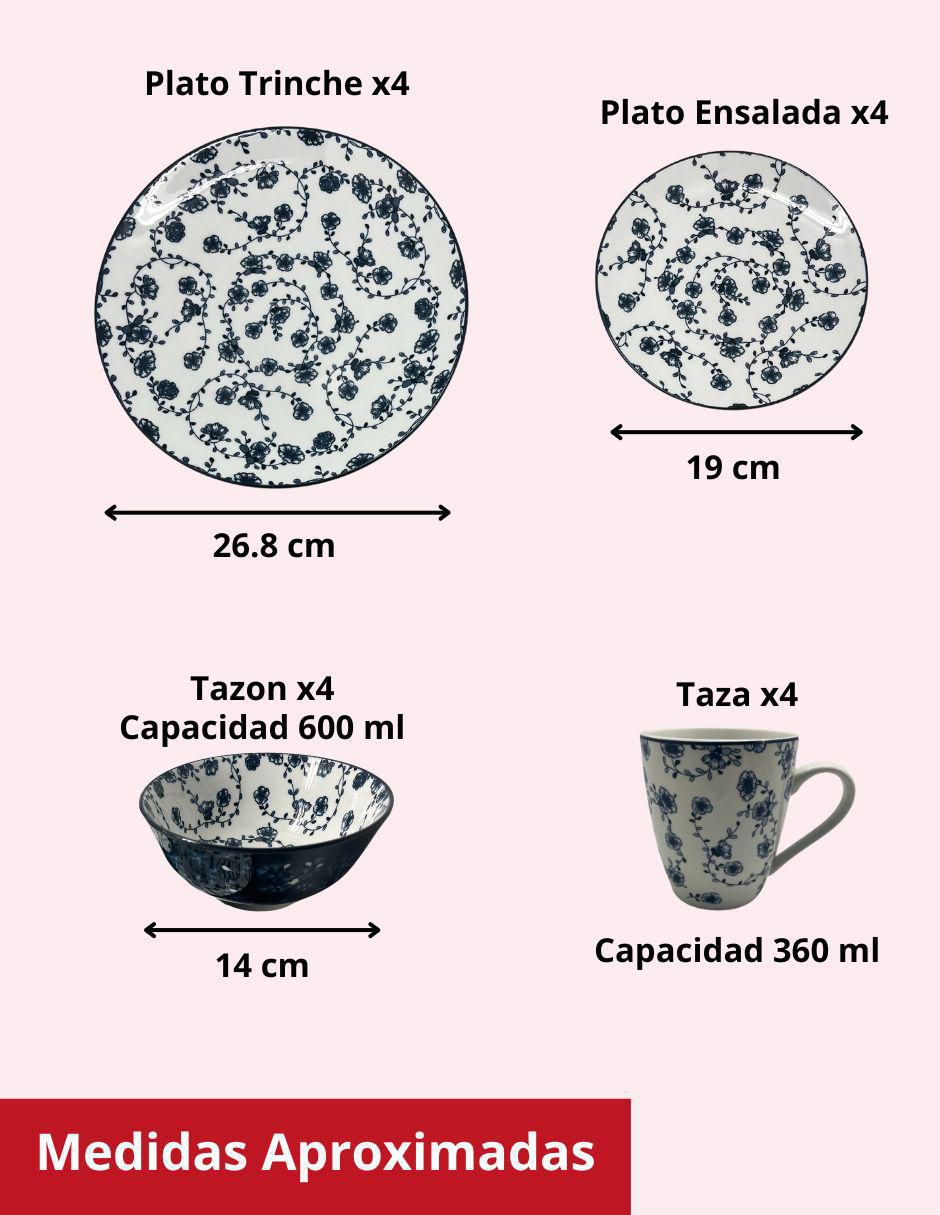 Vajilla cerrada de cerámica para 4 personas 4