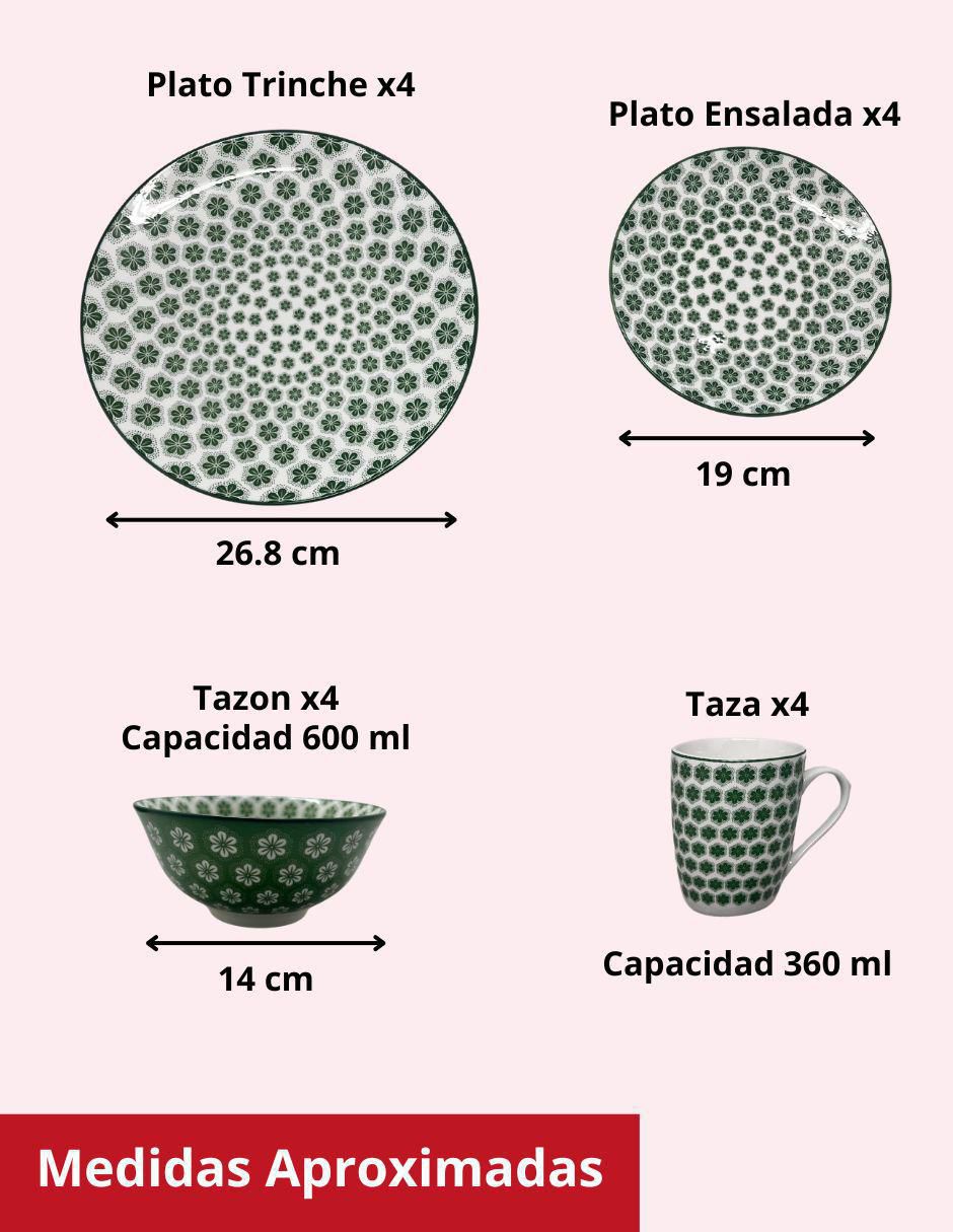 Vajilla cerrada de cerámica para 4 personas 4