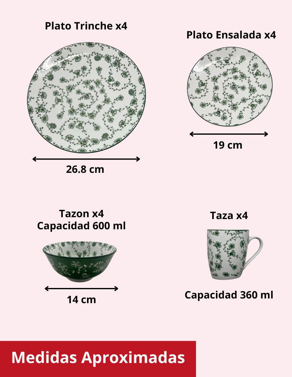 Vajilla cerrada de cerámica para 4 personas 4
