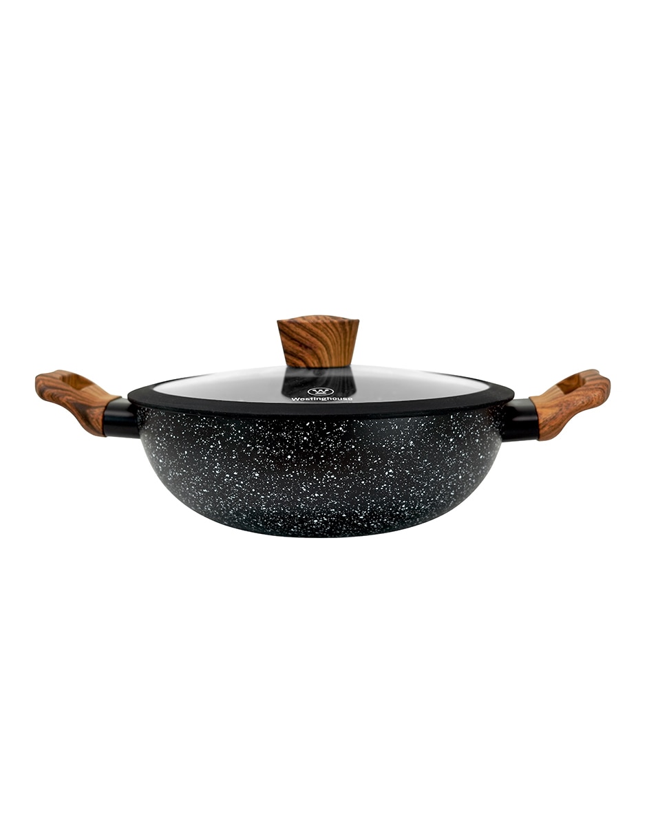 Sartén Wok con tapa de aluminio forjado 2