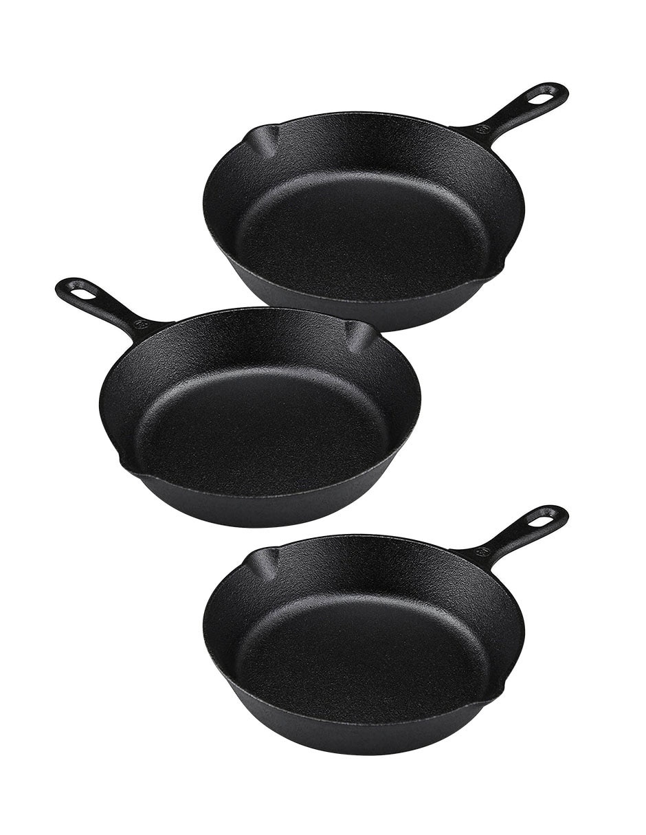 Set de sartenes de hierro fundido 3 piezas Set de sartenes de hierro fundido 3 piezas