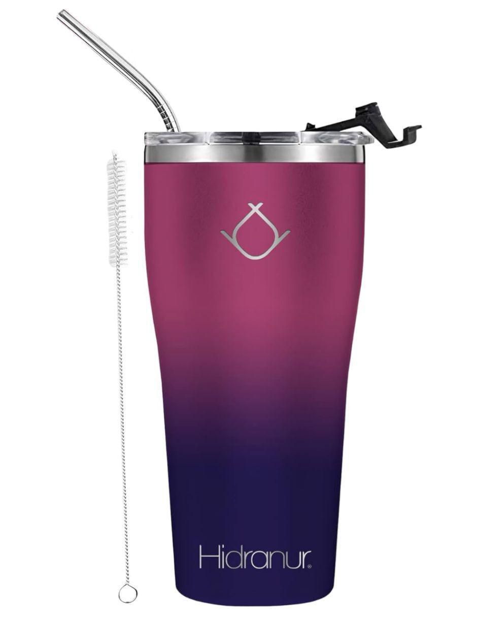 Termo de acero inoxidable con tapa flip top Termo de acero inoxidable con tapa flip top