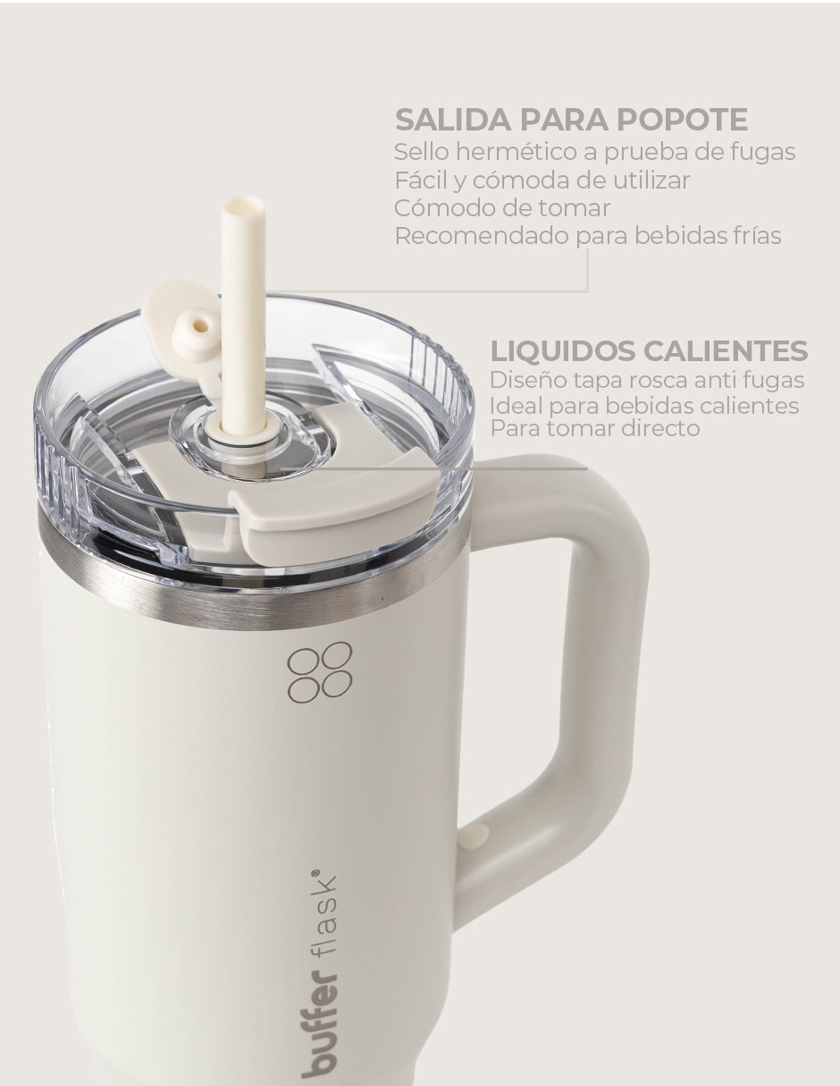 Vaso térmico de acero inoxidable con tapa a prueba de derrame 1.2 L 4