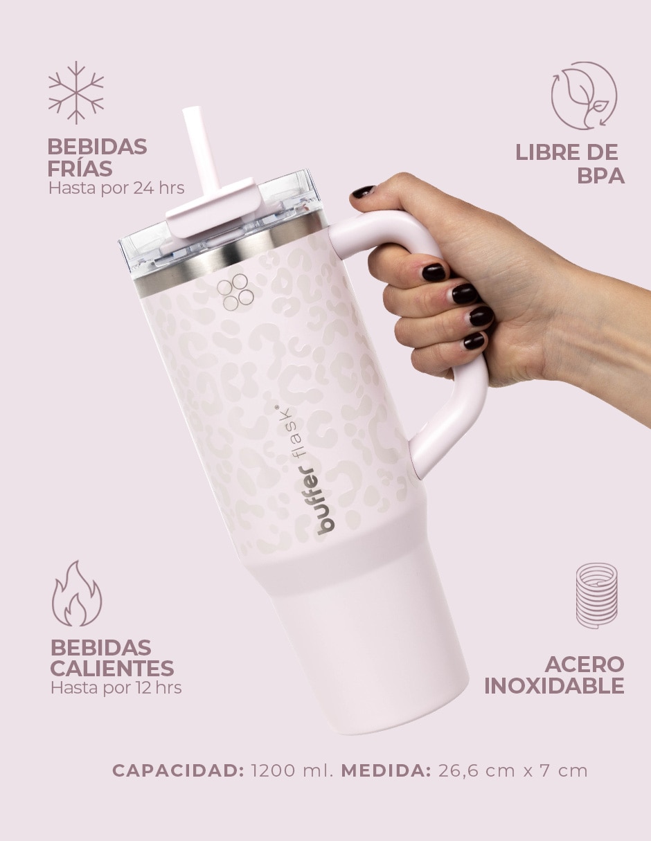 Vaso térmico de acero inoxidable con tapa a prueba de derrame 1.2 L 3