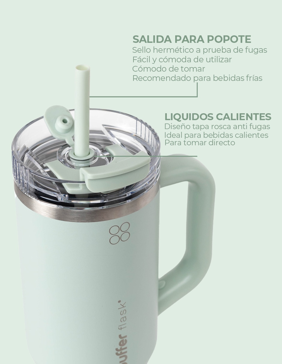 Vaso térmico de acero inoxidable con tapa a prueba de derrame 1.2 L 5
