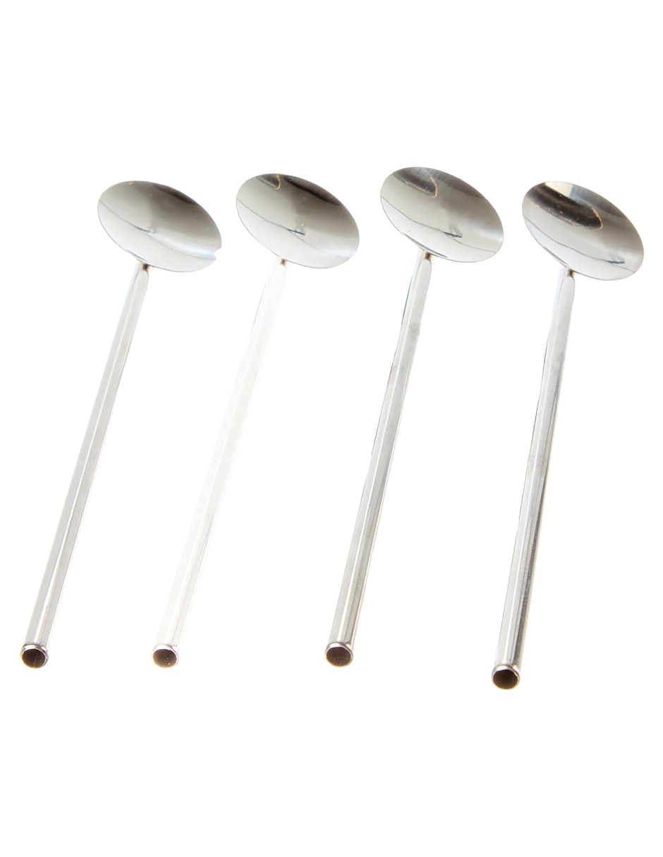 Set popote con limpiador de acero inoxidable con 5 piezas