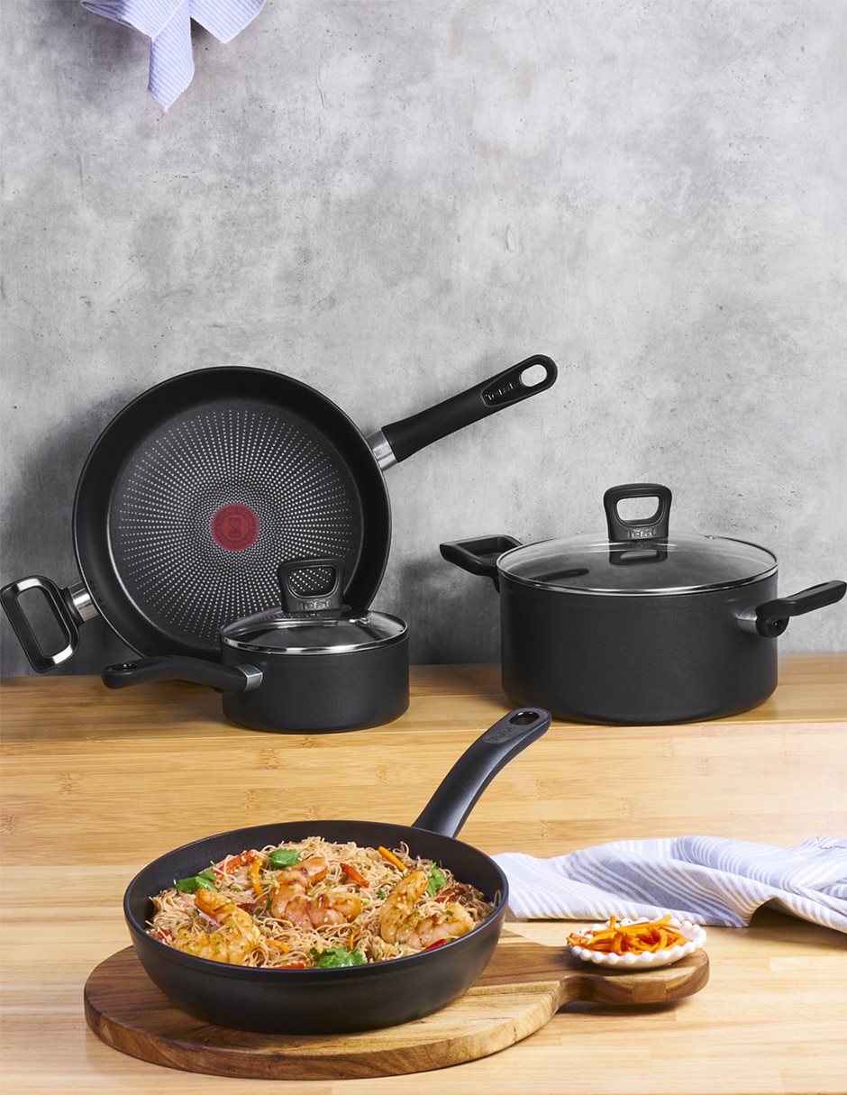 Batería de cocina de aluminio antiadherente titanio 10 piezas 4