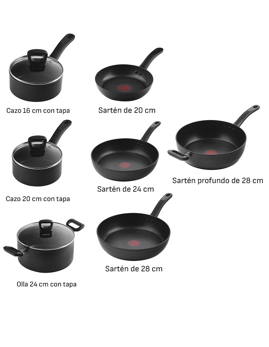 Batería de cocina de aluminio antiadherente titanio 10 piezas 6