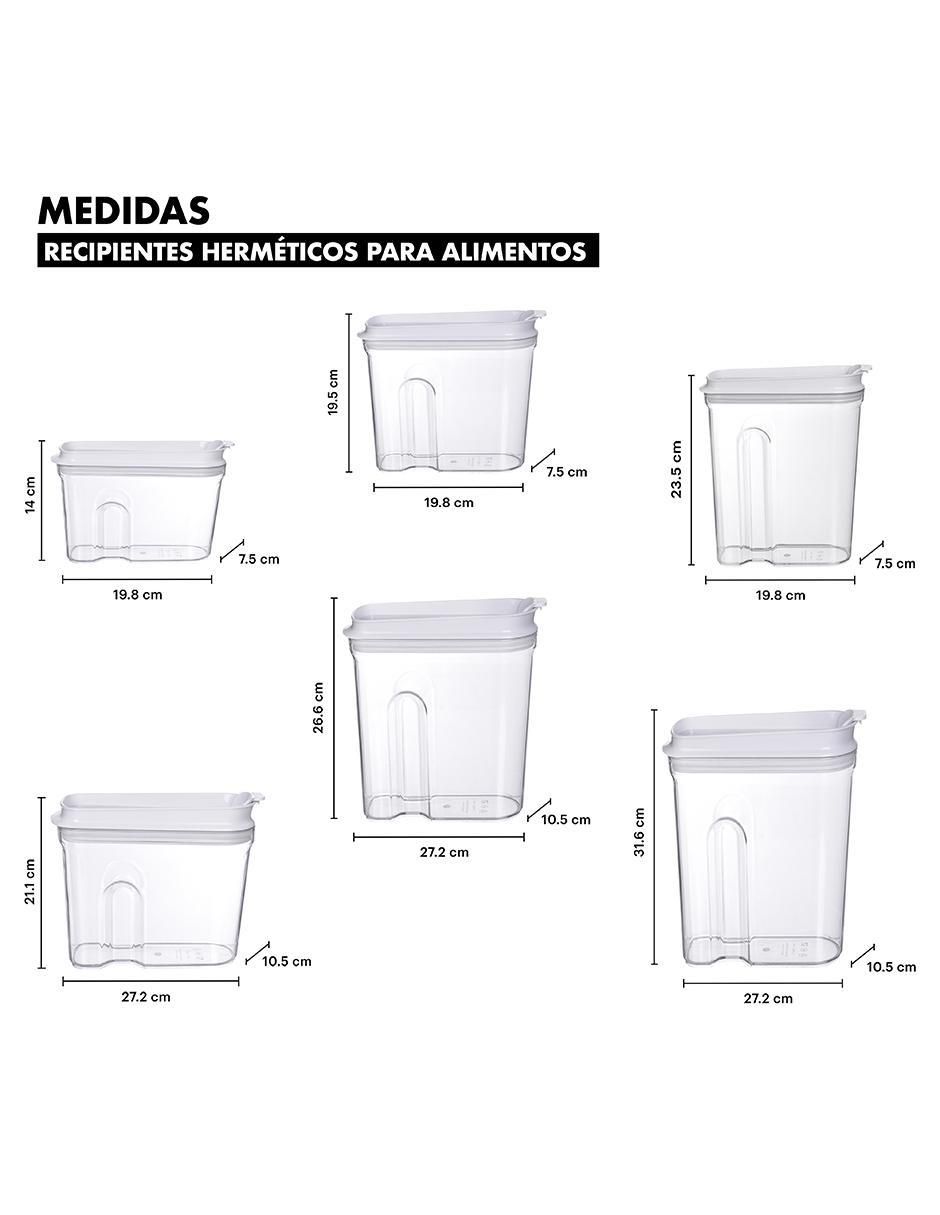 Set contenedores de acrílico 6 piezas 14