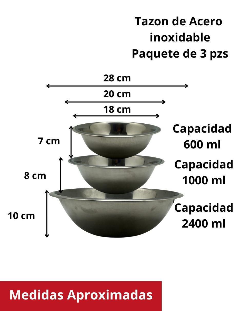 Set bowl 3 piezas de acero inoxidable 4