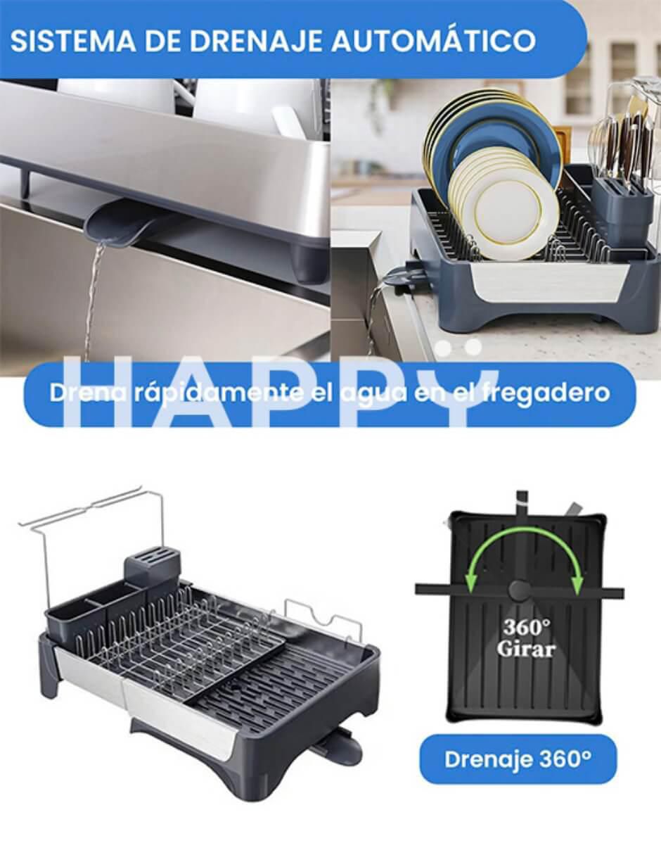 Escurridor de trastes expandible de plástico 3