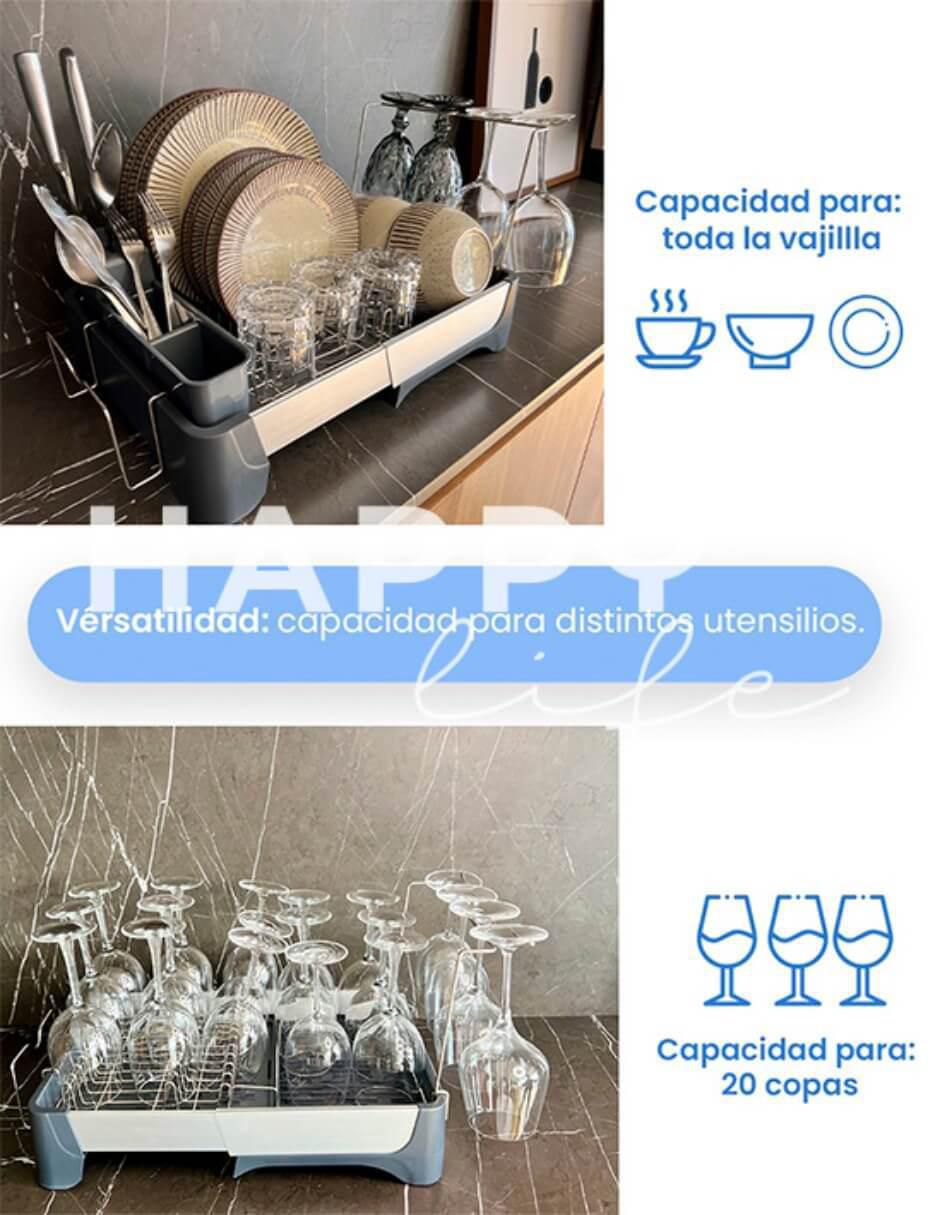 Escurridor de trastes expandible de plástico 8